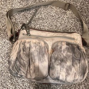 Vintage MZ Wallace in white and gray smoke pattern